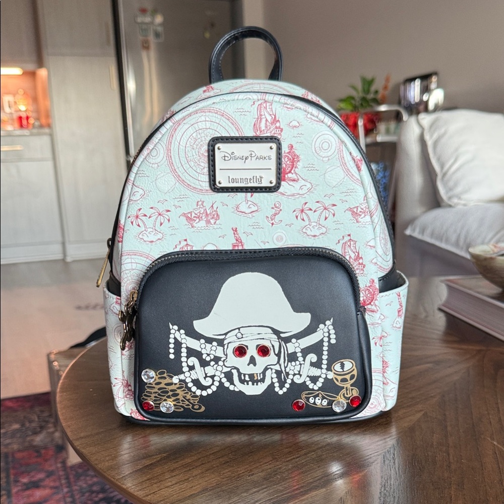 Disney Loungefly Mint and Black Pirates of the Caribbean Mini Backpack